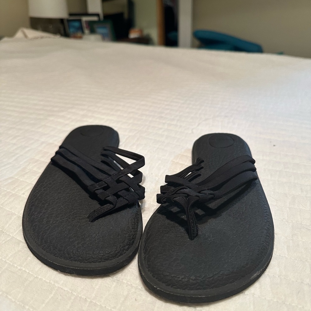 Black Sanuk Slide Sandals